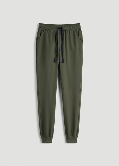 Scrub Joggers for Tall Men in Clover Green
