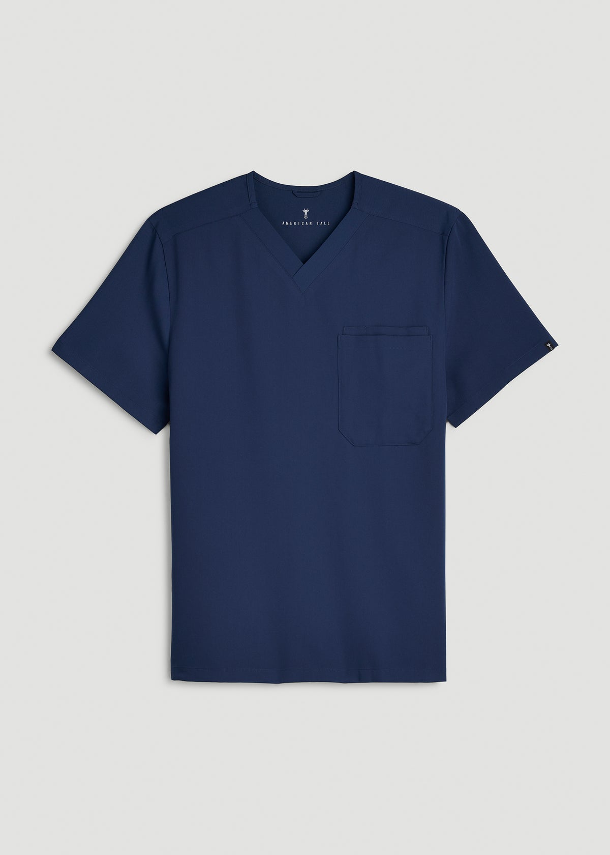 Short-Sleeve V-Neck Scrub Top for Tall Men in Navy Blue