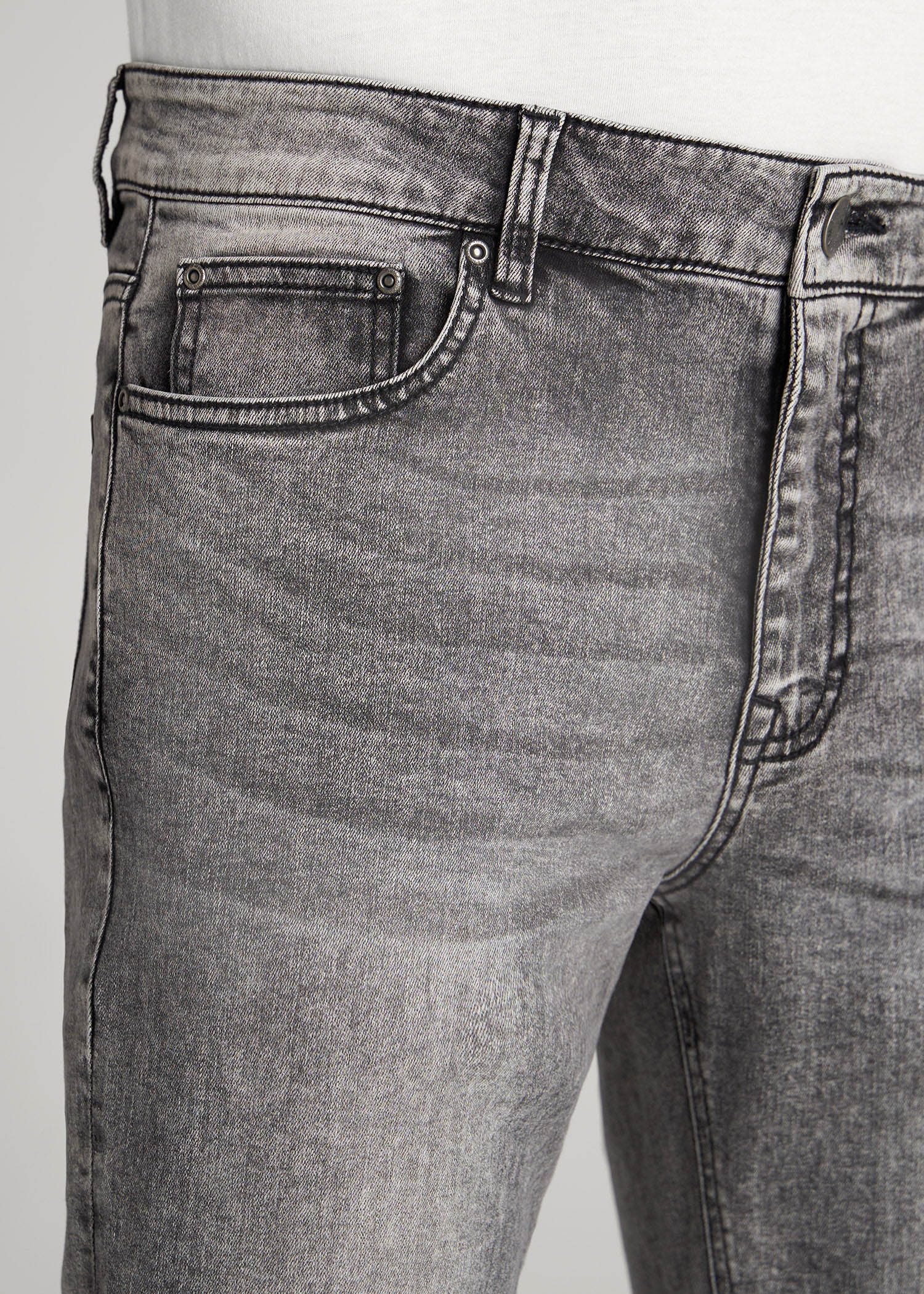 Dylan Slim Fit Jeans for Tall Men in Washed Faded Black