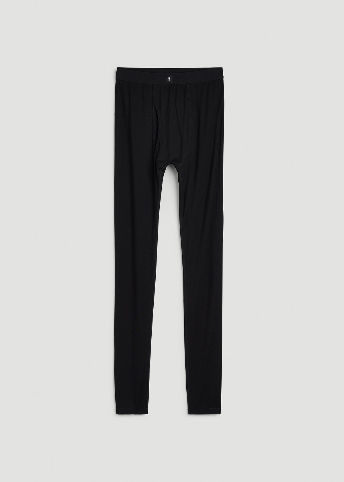 Merino Wool Blend Base Layer Tights for Tall Men in Black