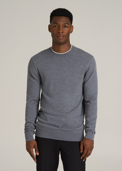 Merino Wool Crewneck Tip Sweater for Tall Men | American Tall
