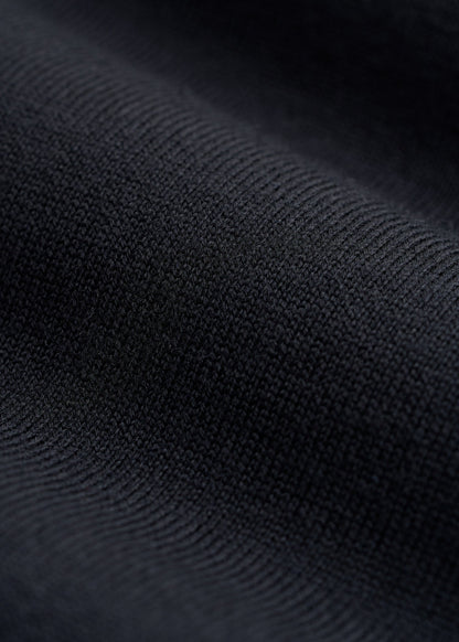 Merino Wool Crewneck Tip Sweater for Tall Men in Black