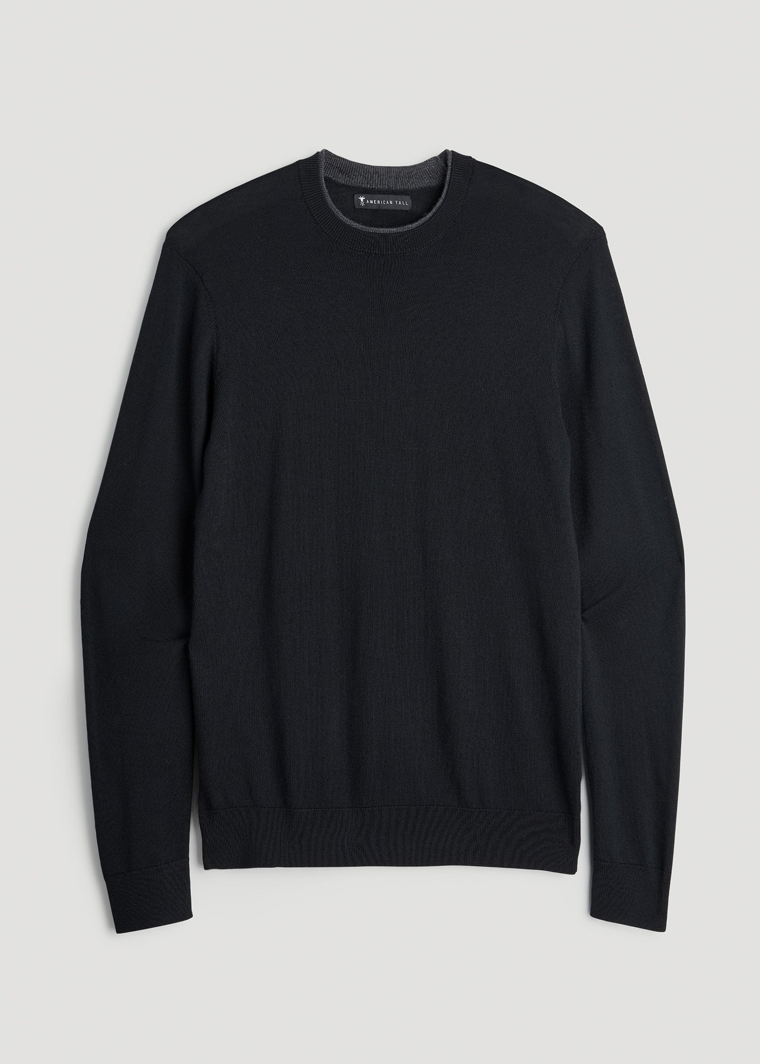 Merino Wool Crewneck Tip Sweater for Tall Men | American Tall
