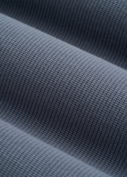 Micro Waffle Polo for Tall Men in Grey Blue