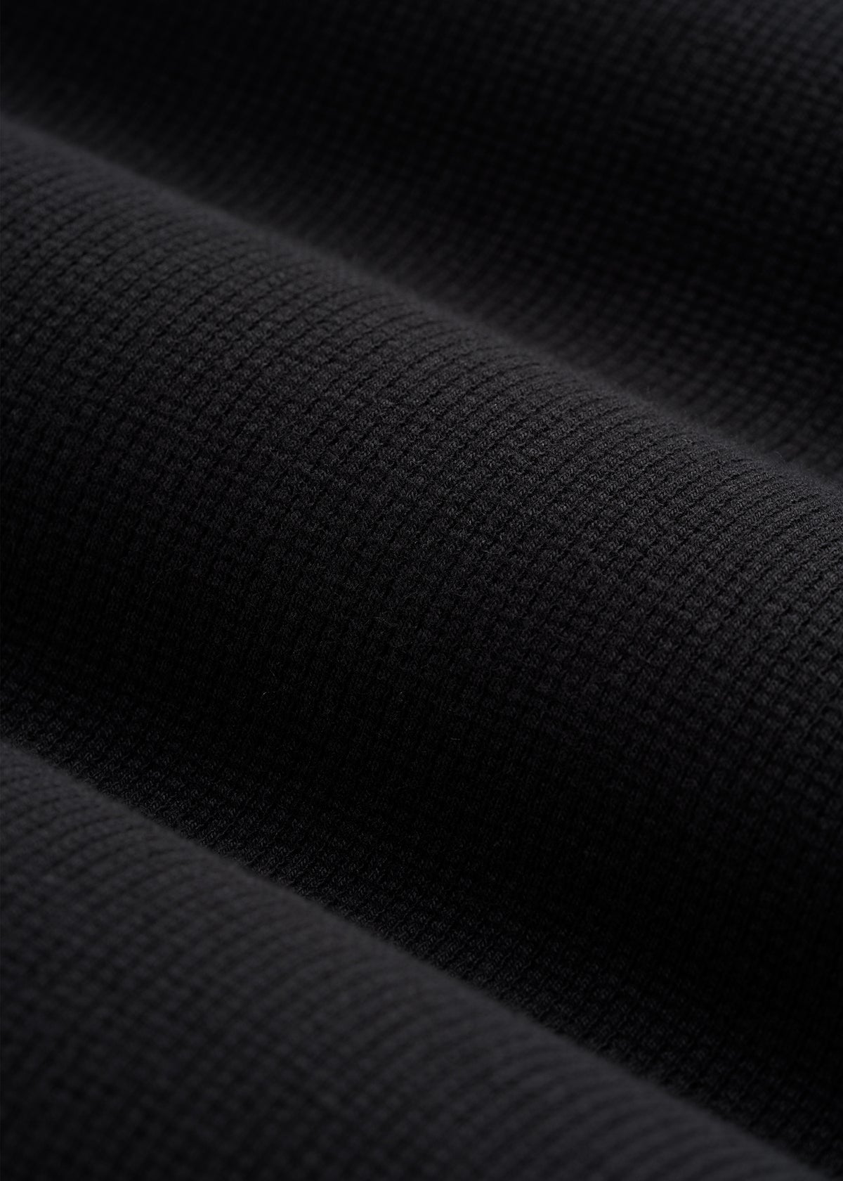Micro-Waffle Crewneck for Tall Men in Black