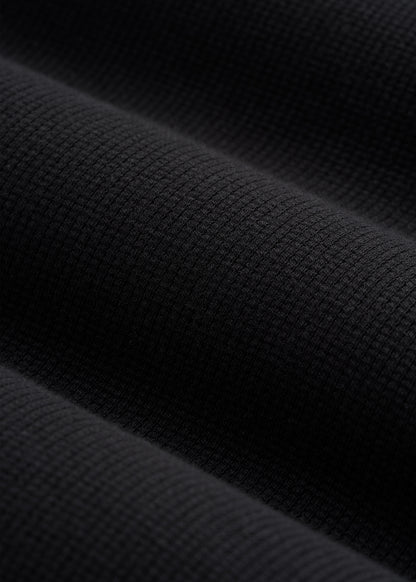 Micro-Waffle Crewneck for Tall Men in Black