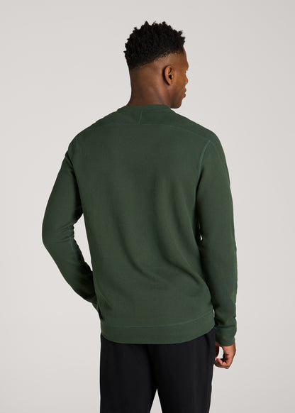 Micro-Waffle Crewneck for Tall Men in Boreal Forest
