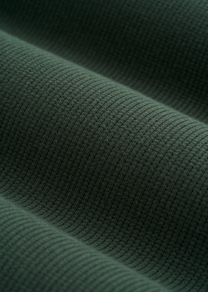 Micro-Waffle Crewneck for Tall Men in Boreal Forest