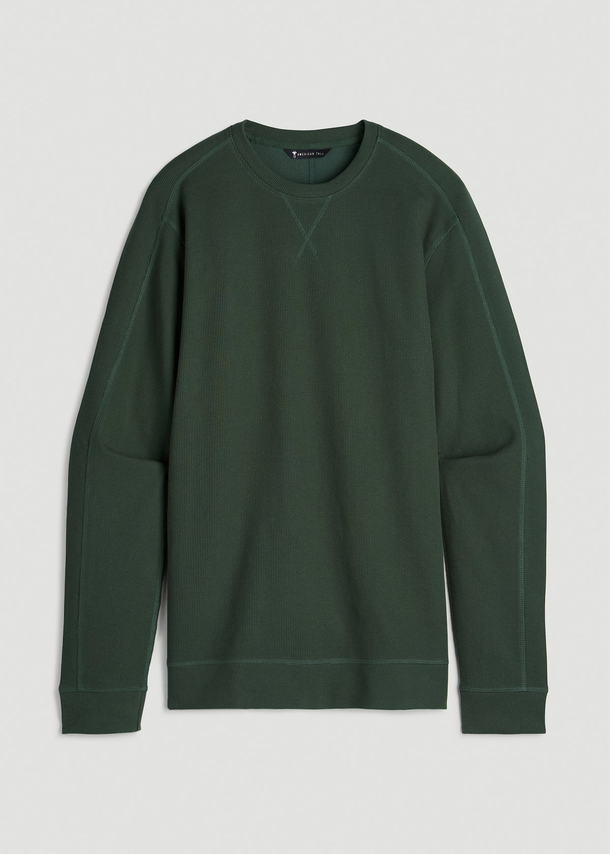 Micro-Waffle Crewneck for Tall Men in Boreal Forest