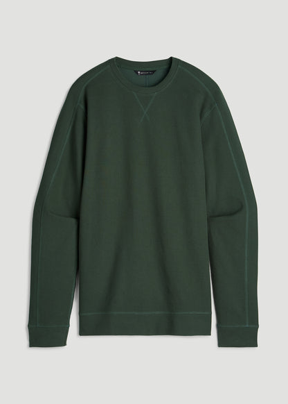 Micro-Waffle Crewneck for Tall Men in Boreal Forest