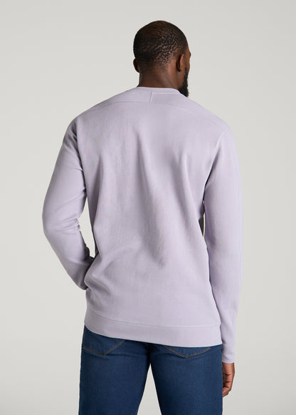 Micro-Waffle Crewneck for Tall Men in Dusty Lilac