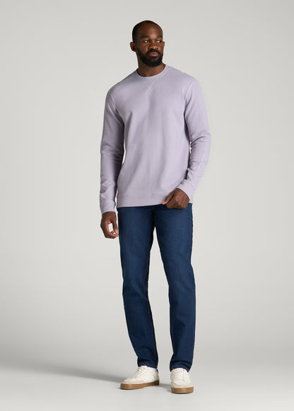 Micro-Waffle Crewneck for Tall Men in Dusty Lilac