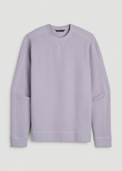 Micro-Waffle Crewneck for Tall Men in Dusty Lilac
