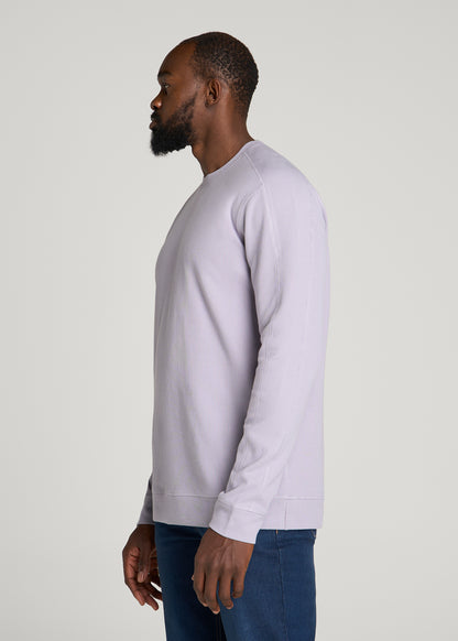 Micro-Waffle Crewneck for Tall Men in Dusty Lilac