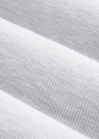 Micro-Waffle Crewneck for Tall Men in Light Heather Grey