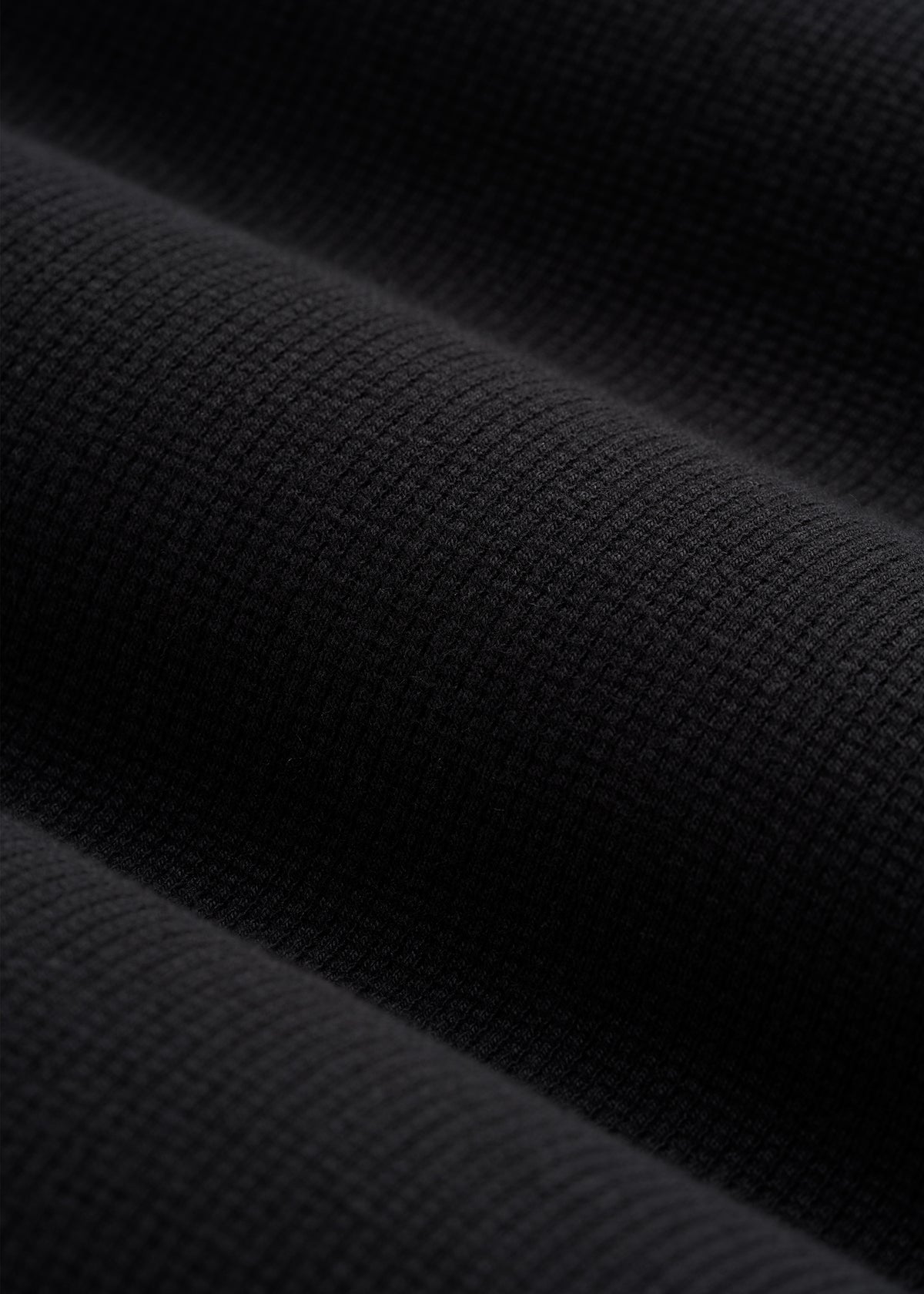Micro-Waffle Henley for Tall Men in Black
