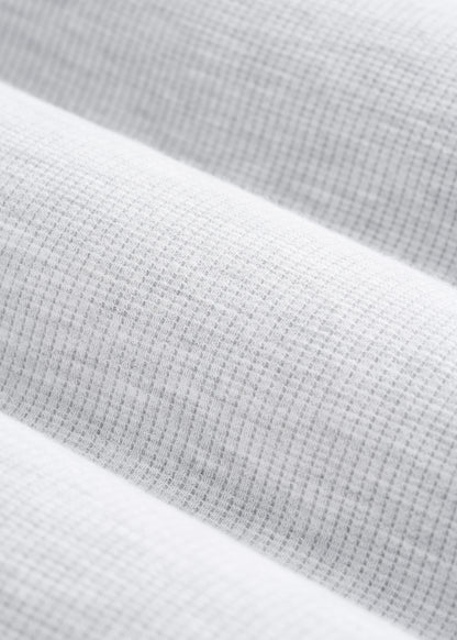 Micro-Waffle Henley for Tall Men in Light Heather Grey