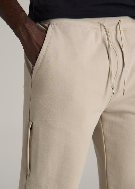 Microsanded French Terry Sweatpants For Tall Men in Stone