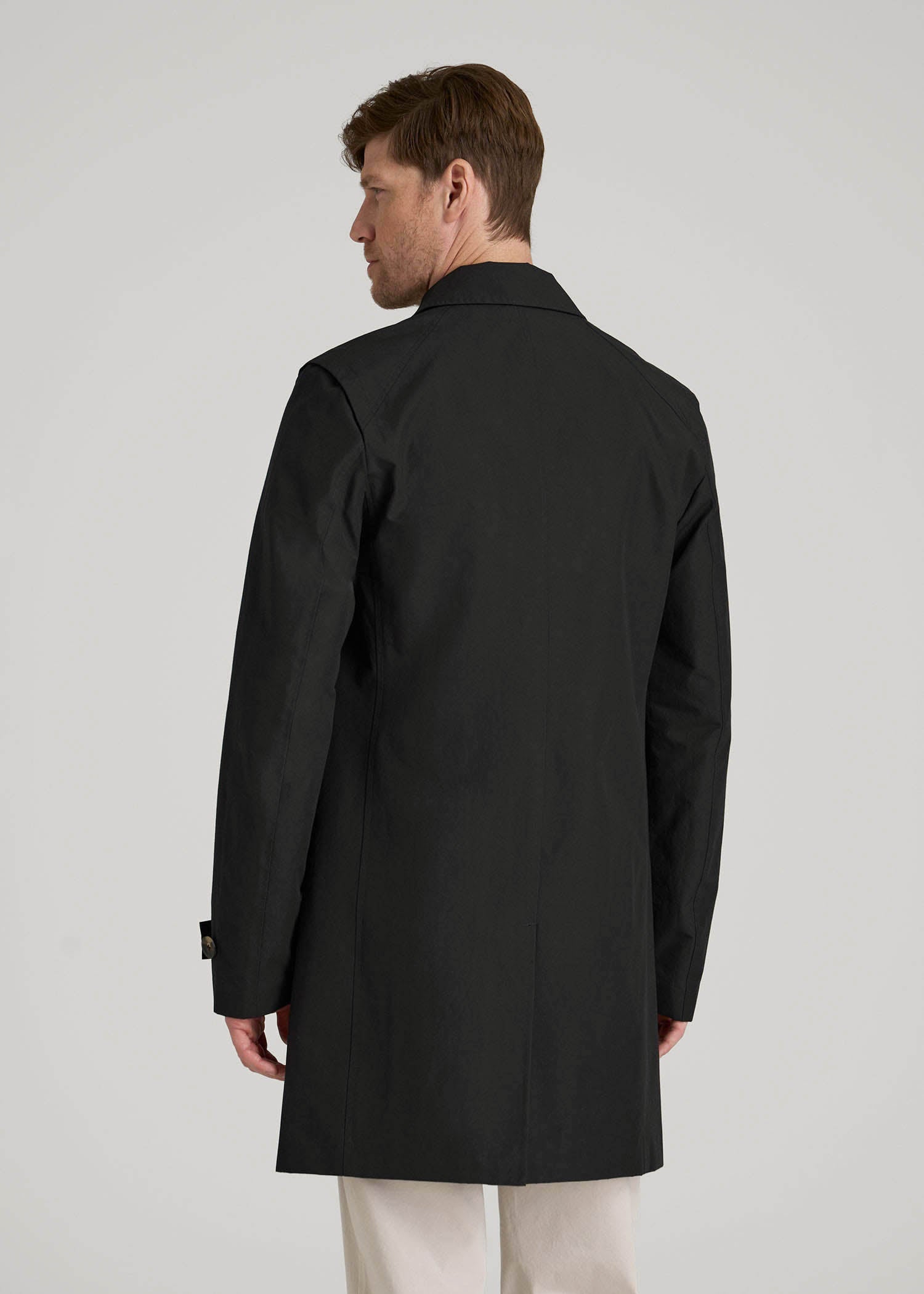 Minimalist Trench Coat for Tall Men in Black M / Tall / Black Minimalist Trench Coat for Tall Men in Black M / Tall / Black