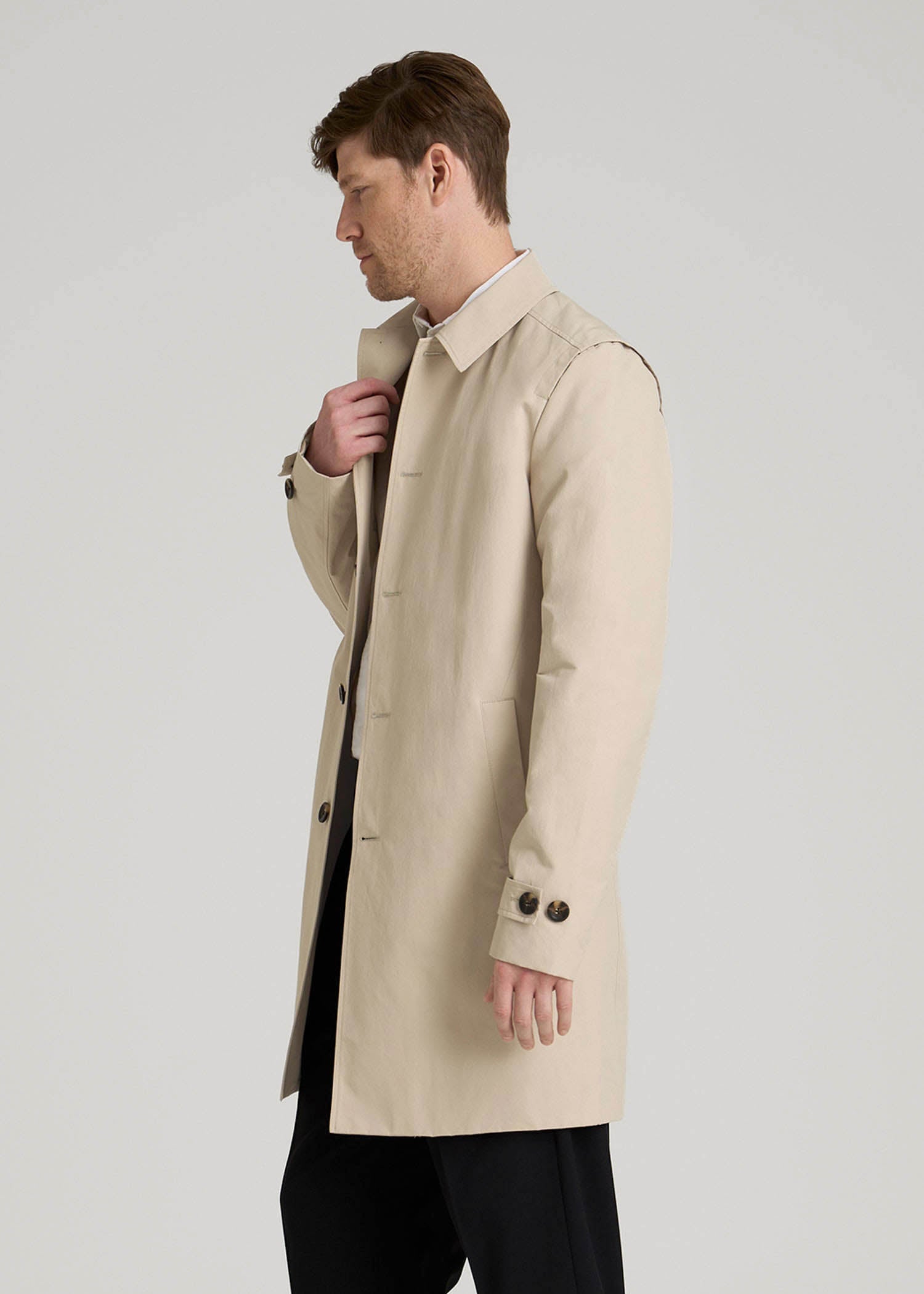 Minimalist Trench Coat for Tall Men | American Tall