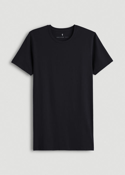 The Essential Modern Fit Crewneck Tee for Tall Men in Black