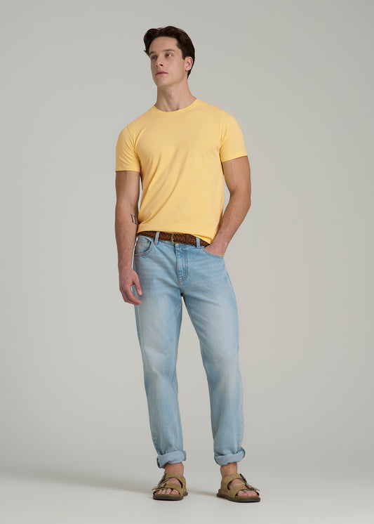 The Essential MODERN-FIT Crewneck Tee for Tall Men in Lemon Drop