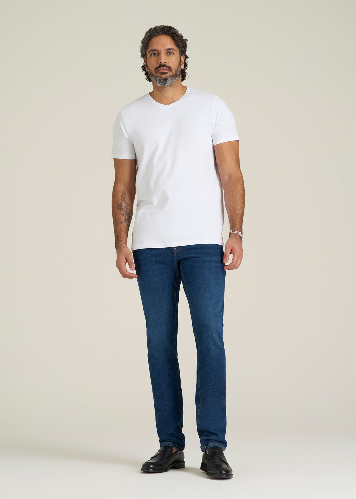 Stretch Cotton V-Neck T-Shirt for Tall Men | American Tall
