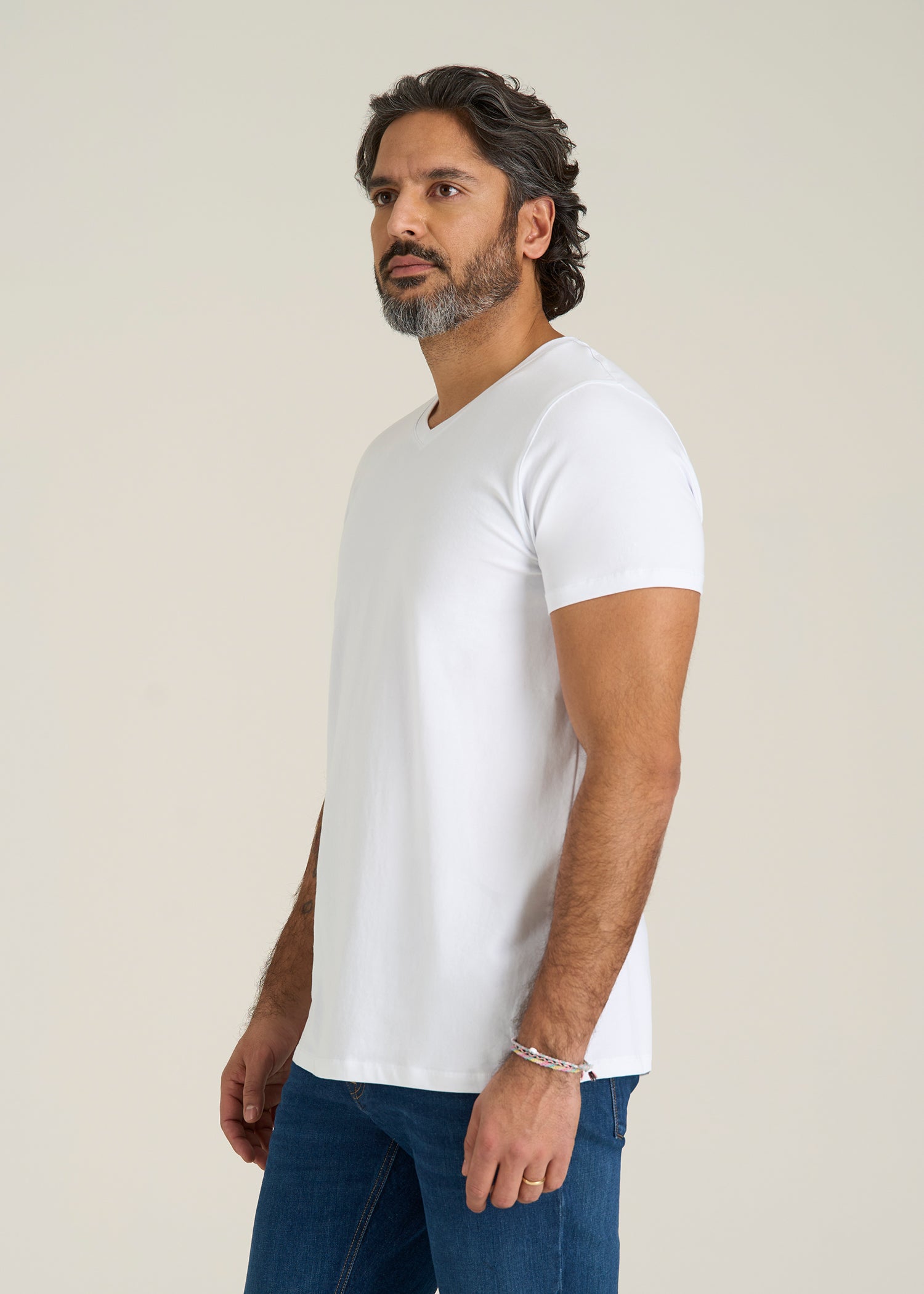 The Essential MODERN-FIT V-Neck Tee for Tall Men in White