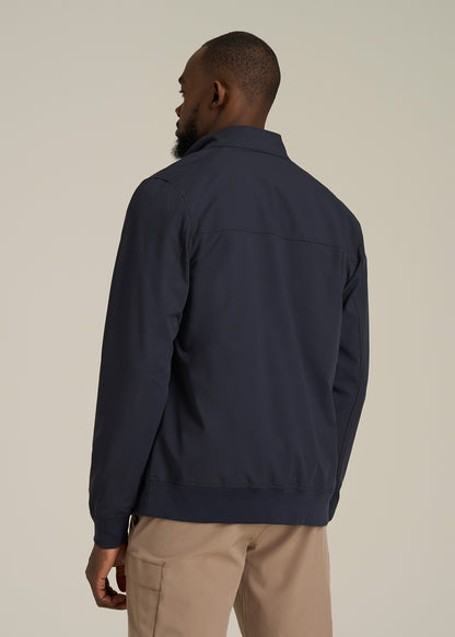 Motion Bomber Jacket for Tall Men in Deep Navy