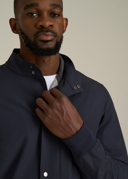 Motion Bomber Jacket for Tall Men in Deep Navy