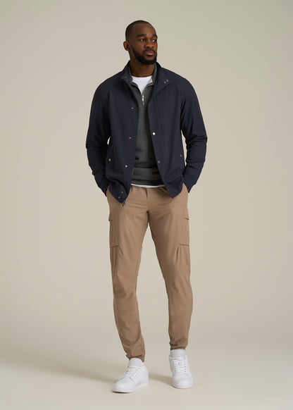 Motion Bomber Jacket for Tall Men in Deep Navy