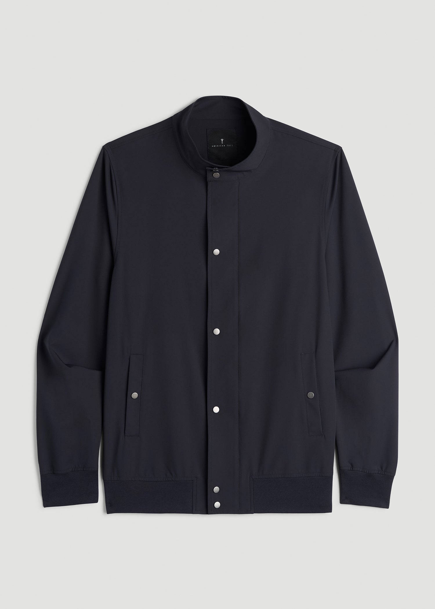 Motion Bomber Jacket for Tall Men in Deep Navy