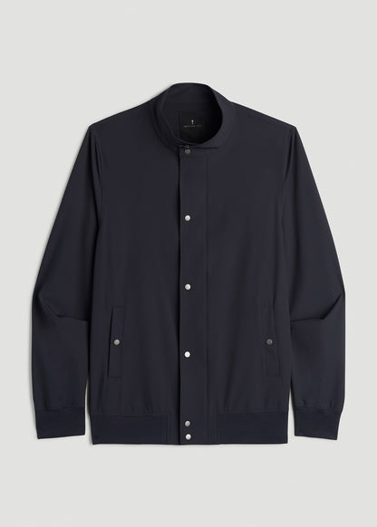 Motion Bomber Jacket for Tall Men in Deep Navy