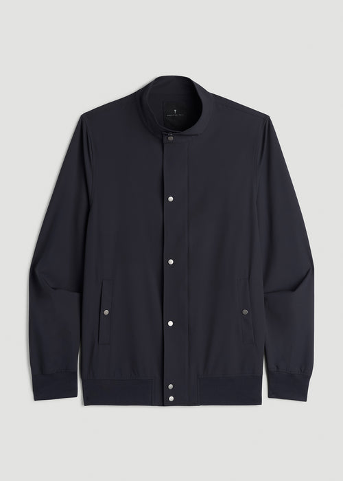 Motion Bomber Jacket for Tall Men in Deep Navy