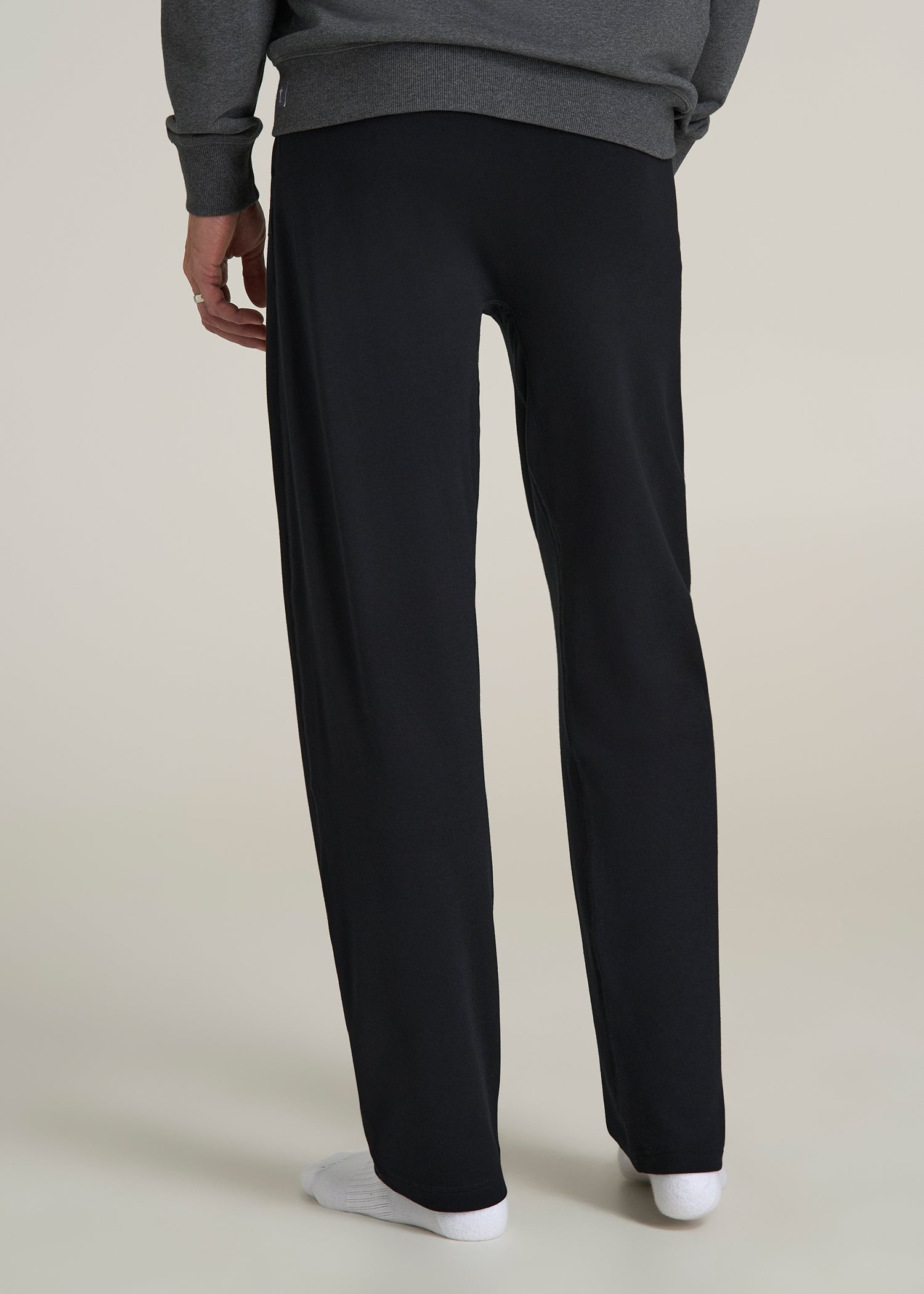 Open-Bottom Pajama Pants for Tall Men in Black