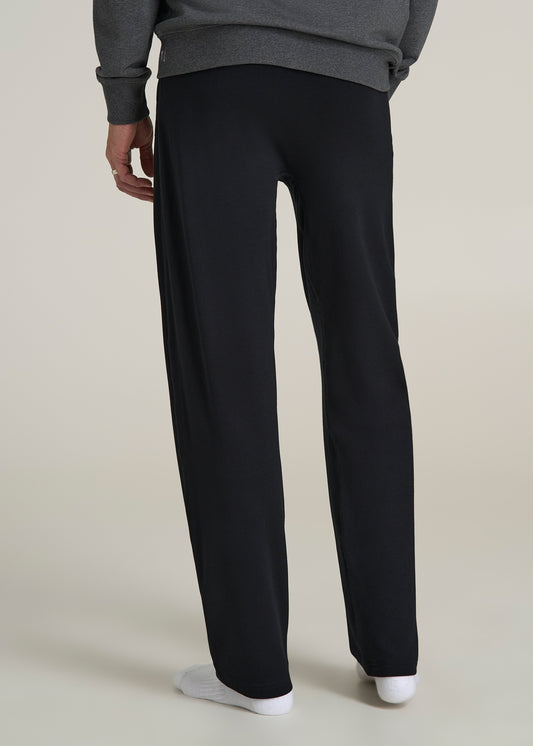 Open-Bottom Tall Men's Pajama Pants in Black