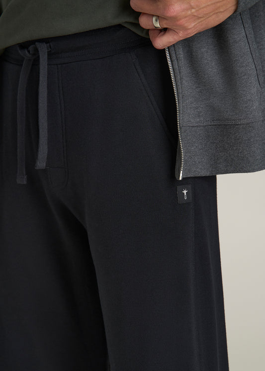 Open Bottom Tall Men's Pajama Pants in Black