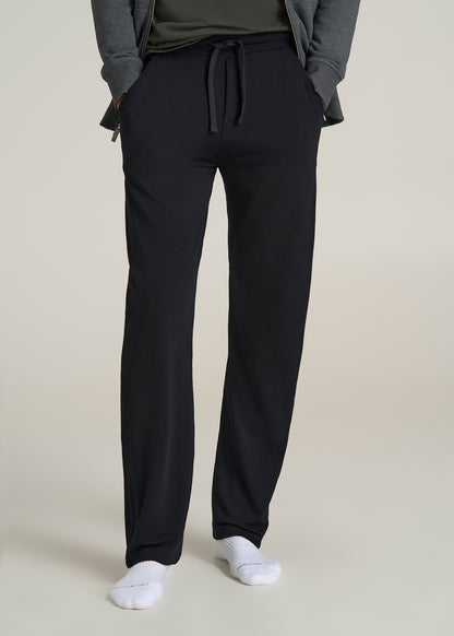 Open-Bottom Pajama Pants for Tall Men in Black