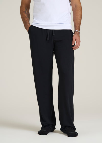 Open-Bottom Pajama Pants for Tall Men in Black