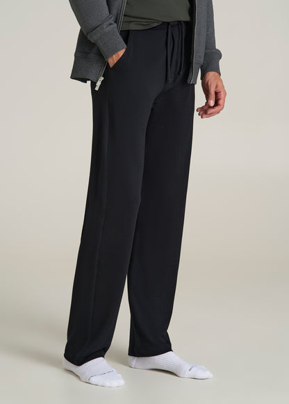 Open-Bottom Pajama Pants for Tall Men in Black