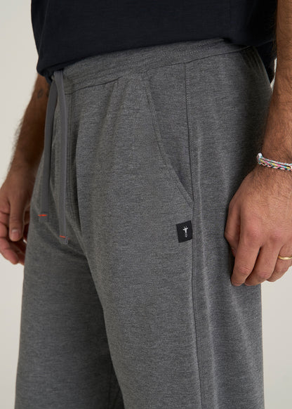 Open-Bottom Pajama Pants for Tall Men in Charcoal Mix
