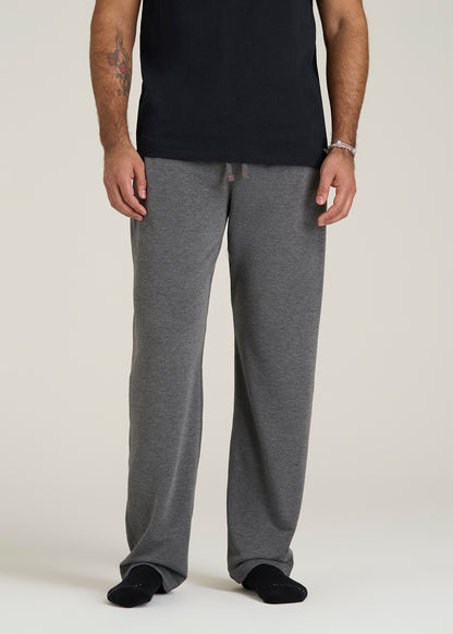 Open-Bottom Pajama Pants for Tall Men in Charcoal Mix
