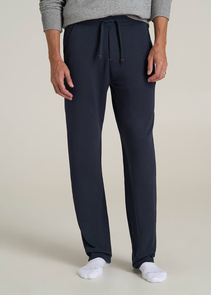 Open-Bottom Pajama Pants for Tall Men in Evening Blue