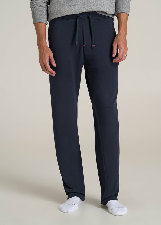 Open Bottom Tall Men's Pajama Pants in Evening Blue