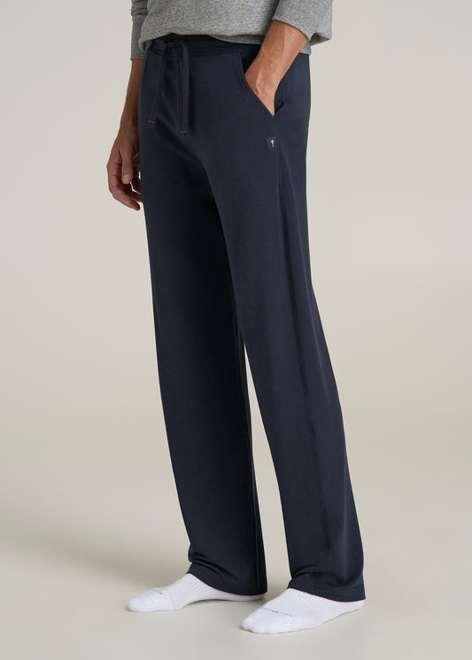 Open-Bottom Tall Men's Pajama Pants in Evening Blue