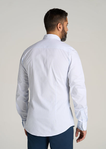 Oskar Button-Up Dress Shirt for Tall Men in Blue Mini Stripe