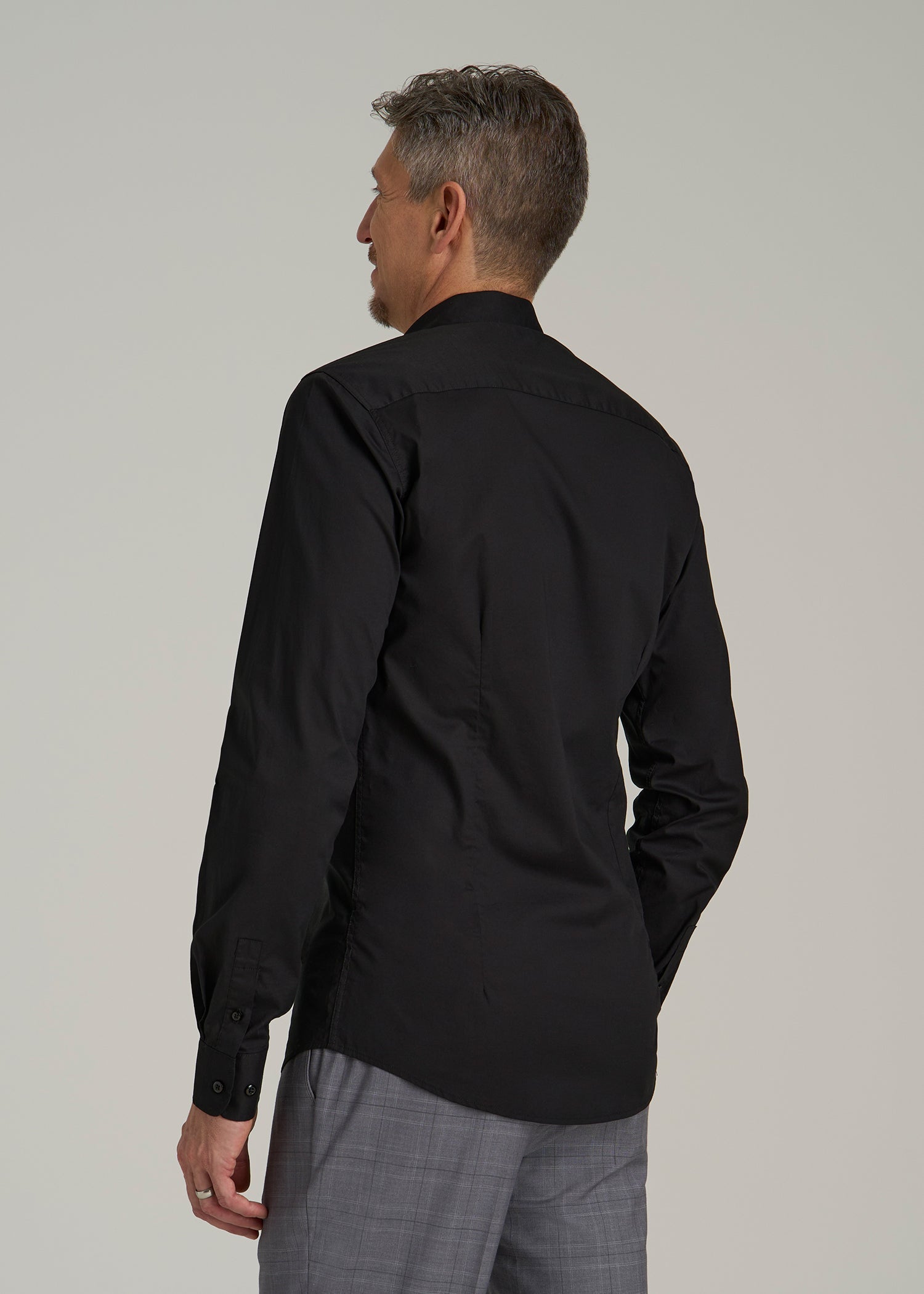 Oskar Button-Up Dress Shirt for Tall Men in Black