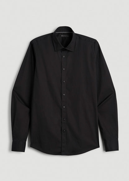Oskar Button-Up Dress Shirt for Tall Men in Black