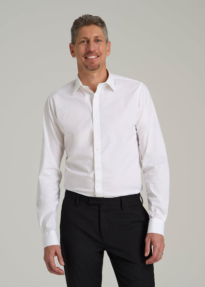 Oskar Button-Up Dress Shirt for Tall Men in Bright White