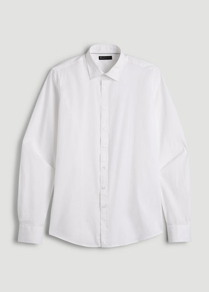 Oskar Button-Up Dress Shirt for Tall Men in Bright White